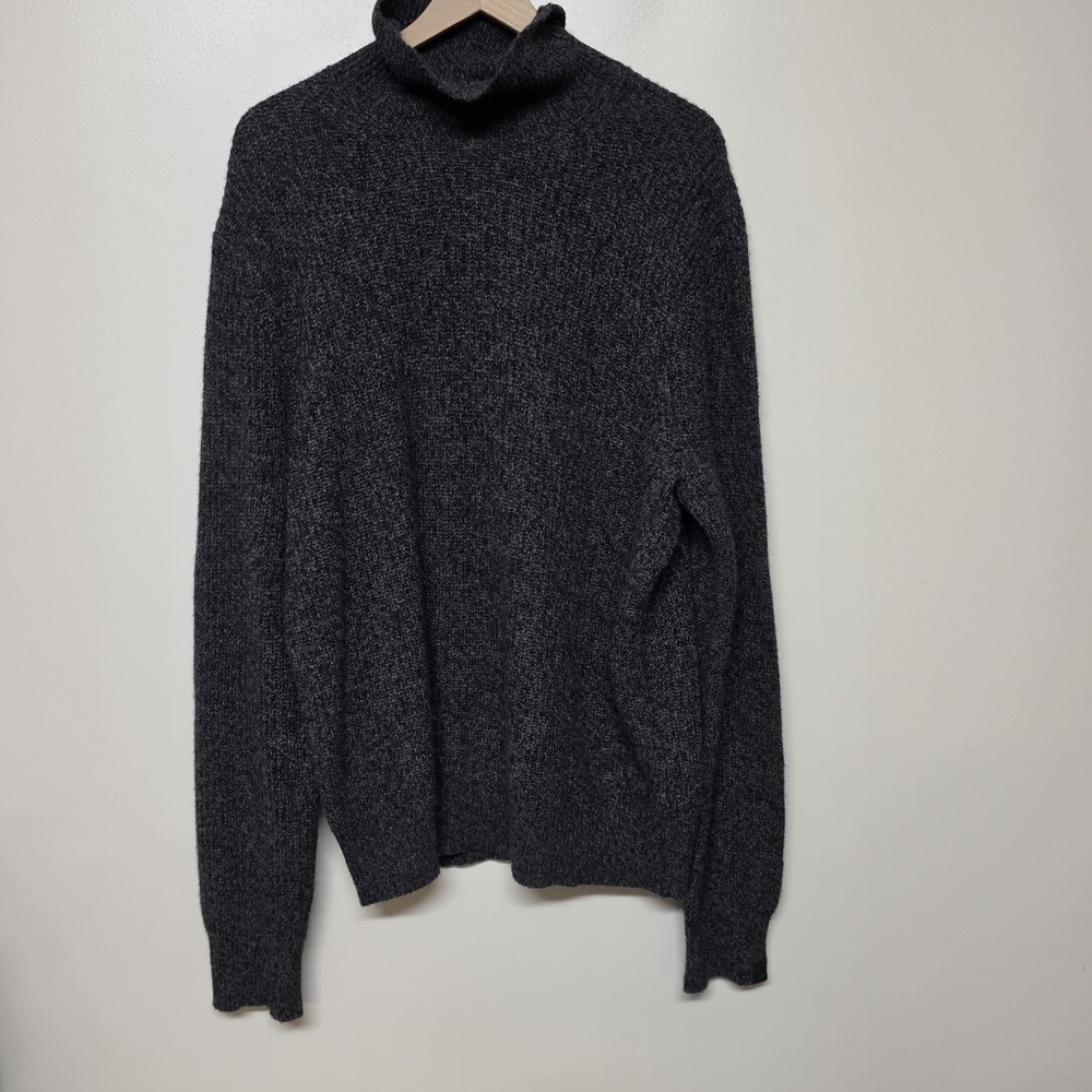 Rag & Bone New York Ribbed Turtleneck Oversized Cashmere Cozy Sweater Gray Sz XL